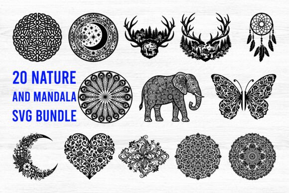 20 Nature and Mandala SVG Bundle