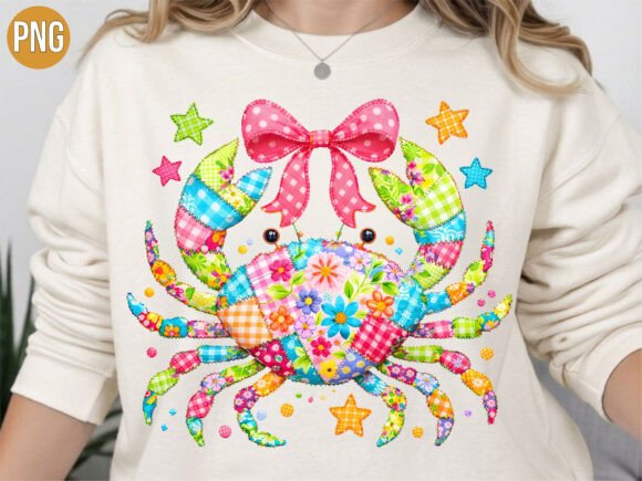 Cute Colorful Summer Floral Crab PNG: A Design Resource Evaluation