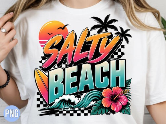 Designing with the Salty Beach Retro Sunset Surf PNG Shirt Graphic