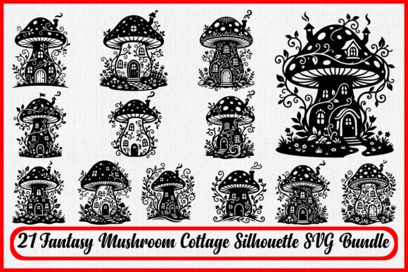 Fantasy Mushroom Cottage Silhouette: A Strategic Asset for Creative Branding and Design