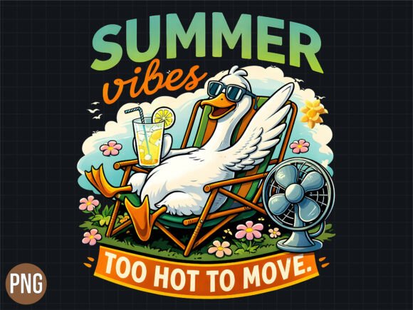 Funny Summer Vibes Relaxing Duck PNG: Elevate Your Creative Projects with High-Quality Digital Design