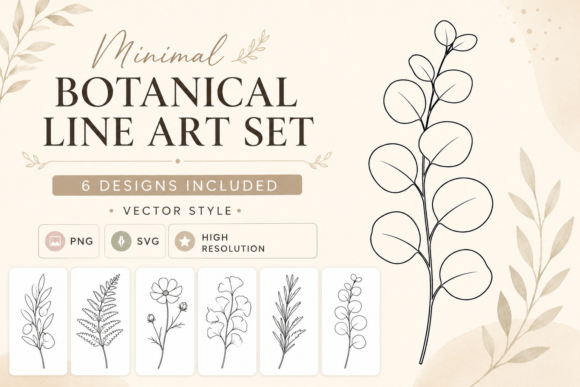 Minimal Botanical Line Art Set: Elevating Design with Simplicity
