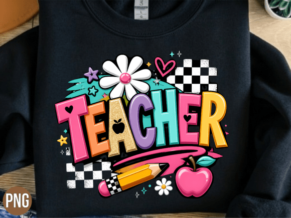 Retro Teacher Pencil Apple PNG: A Digital Asset for Creative Projects
