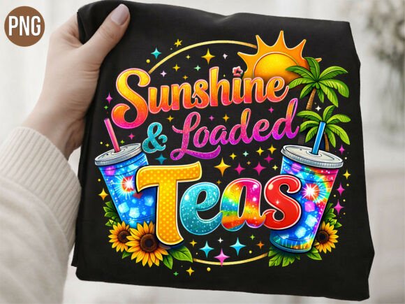 Sunshine Teas Sun Palm Tree Summer PNG