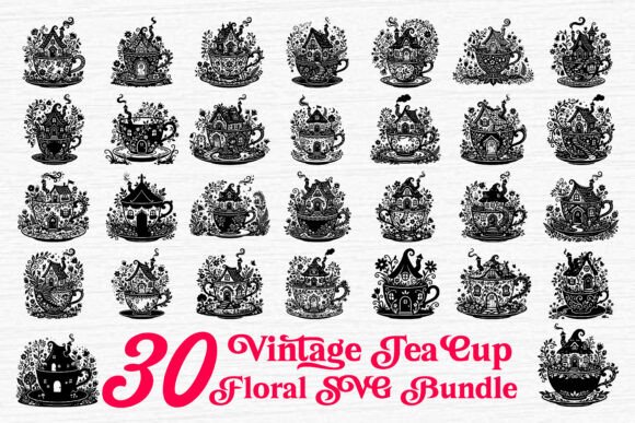 Vintage Tea Cup Floral SVG Bundle Guide