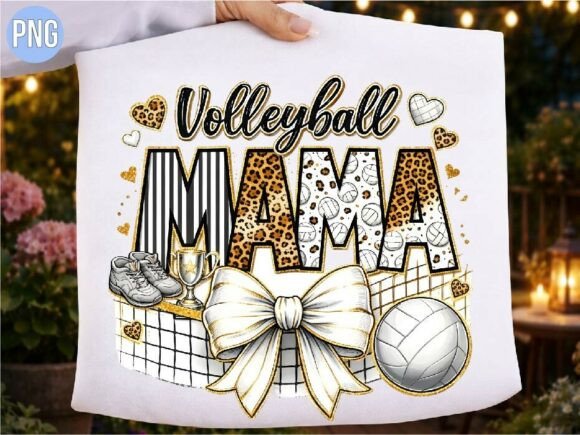 Volleyball Mama Leopard Bow Shirt PNG: Elevating Sports Spirit with Style