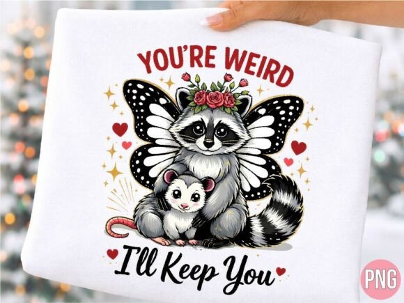 You're Weird Raccoon Opossum Butterfly Art